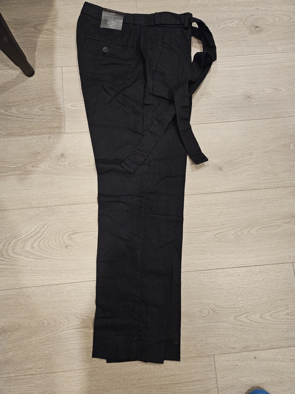 Banana Republic Black Ankle Cropped Tie-Waist Pants